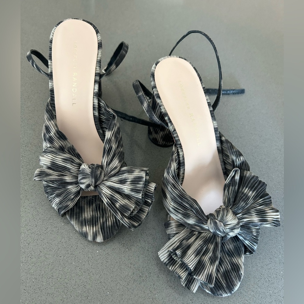 Loeffler Randall knot animal print heel